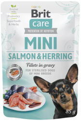 Brit Care Mini Sterilized Lazac és Hering Szószban Nedves Kutyatáp 85 g - zoonet