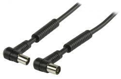 Nedis Koax Kábel 120 dB | 90° Koax Dugó - 90° Koax Aljzat | 1, 5 m | Fekete (CSGL40120BK15)
