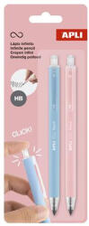 APLI Töltőceruza, HB, nyomógombos, APLI "Infinite Click", kék és rózsaszín (20066) - mystock