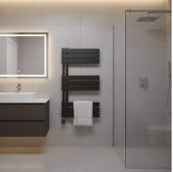 Wentorex Asymmetric Electric 400 Watt elektromos törölközőszárító radiátor (fekete - 500 mm) - ecoheat