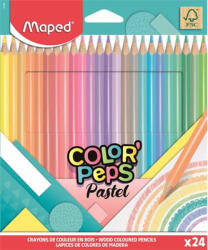 Maped Színes ceruza készlet, háromszögletű, MAPED "Color`Peps Pastel", 24 különböző pasztell szín (831880FC) - mystock