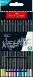 Faber-Castell Színes ceruza készlet, háromszögletű, FABER-CASTELL "Black Edition", 12 különböző metál szín (116415) - mystock