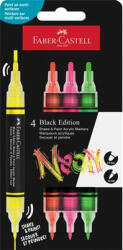 Faber-Castell Dekormarker készlet, 1, 0/3, 0 mm, kétvégű, akril, FABER-CASTELL "Shake&Paint", 4 különböző neon szín (285505) - mystock