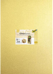  Dekorkarton tömb, csillámos, 1 oldalas, 50x70 cm, 300g, 5 lap, FOLIA, arany (85565) - mystock