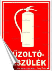  Információs matrica, 12, 5x17, 5 cm, fluoreszkáló, utánvilágítós, "Tűzoltókészülék (310 60)