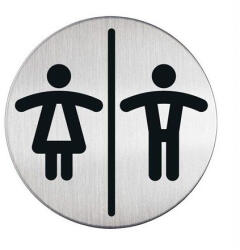 Durable Információs tábla, rozsdamentes acél, DURABLE "Női-Férfi WC (492023) - tonerpiac