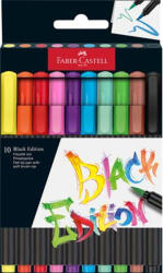 Faber-Castell Ecsetirón készlet, FABER-CASTELL "Black Edition" 10 különböző szín (116451) - mystock