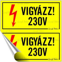  Információs matrica, 10x10 cm, "230 V (210 - 190) - tonerpiac