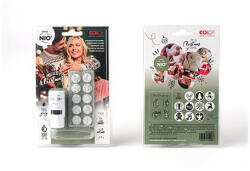  Bélyegző, kirakós, 10 motívummal, "Nio Karácsony", fehér ház, fekete párnával (RC01510001) - tonerpiac