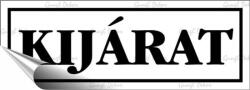  Információs matrica, 14x5 cm, "Kijárat", fehér (200 - 480F) - tonerpiac