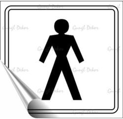  Információs matrica, 8, 7x8, 3 cm, toalett, férfi szimbólum, fehér/fekete (200 - 250F) - tonerpiac