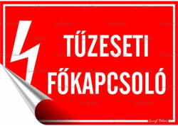  Információs matrica, 11, 6x16, 6 cm, "Tűzeseti főkapcsoló (650 - 1) - tonerpiac