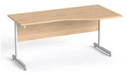 MAYAH Íróasztal, íves, jobbos, szürke fémlábbal, 160x80 cm, MAYAH "Freedom SV-29", tölgy (SV-B7816 K/ IBXA29T) - tonerpiac