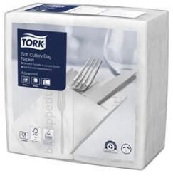 Tork Szalvéta, 1/8 hajtogatott, 3 rétegű, 39, 5x39 cm, TORK "Soft Jó étvágyat evőeszköztartó szalvéta", decor (470262) - tonerpiac