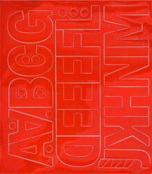  Öntapadós matrica, 5 cm-es, betűlap, ABC első fele, piros (500 - 50P) - tonerpiac