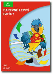 Stepa Színes papír, A4 , öntapadó, 8 lap, STEPA, vegyes színek (230210108) - tonerpiac