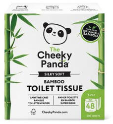 The Cheeky Panda Toalettpapír, bambusz, 3 rétegű, kistekercses, 48 tekercs, CHEEKY PANDA, fehér (PFTOILT48) - tonerpiac