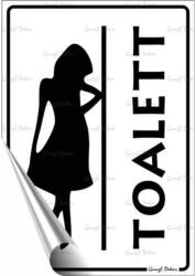  Információs matrica, 11, 6x16, 6 cm, "Női toalett (650 - 28)