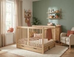 Ourbaby Ourbaby Twinny fa babaágy ikreknek - natúr