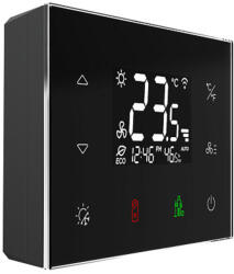 ELKO EP ELKOEP RFTC-3/B - Érintőgombos üveg termosztát fancoilokhoz - fekete (8914)