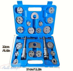  Féknyereg összenyomó készlet 22 db-os tárcsafék-szerszámkészlet - Nehézgépészeti szénacél dugattyús féknyereg-kompresszor és visszatekerő készlet fékbetét cseréhez
