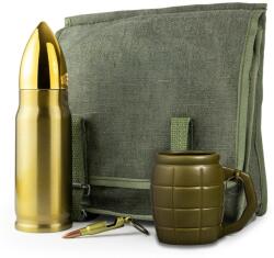 Giftspot Set Cadou pentru Militari - Cană Grenadă și Termos Glonț