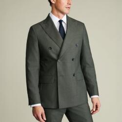 Charles Tyrwhitt Double Breasted Ultimate Performance Sharkskin Suit Jacket - Sage Green - Slim fit | 56 | Standard