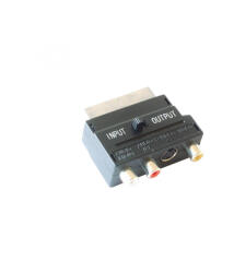 Somogyi Elektronic V 50SX videó átalakító, 21 pólusó SCART dugó-3xRCA aljza+SVHS aljzat