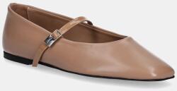 Calvin Klein bőr balerina cipő BALLERINA NEW BUCKLE - LTH - bézs Női 37