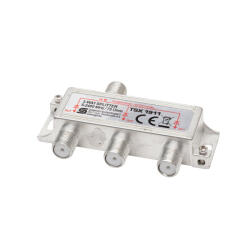 Somogyi Elektronic TSX 1911 F elosztó, HQ professzionális minőség, 75 Ohm, IP44, cink-ötvözet konstrukció, 5-2400 MHz, 3 utas, 1 bemenet, 3 kimenet
