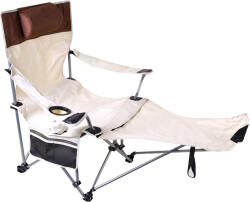 AGA Horgász összecsukható szék lábtartóval DS717 Bézs (DS717 beige)