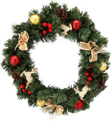 AGA Karácsonyi koszorú 40 cm Piros-arany (ANT4015)