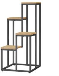 Klubfotel Növénytartó állvány 4 szintes - tölgy/fekete