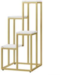 Klubfotel Növénytartó állvány 4 szintes - fehér márvány / arany