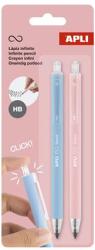 APLI Töltőceruza, HB, nyomógombos, APLI Infinite Click , kék és rózsaszín (20066) - molnarpapir