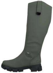RIEKER Cizme dama, verde, casual, piele ecologica, impermeabile, imblanite, lungi, cu toc, Rieker Y7190-54-Verde (Marime: 36) (Y7190-54-Verde-36)