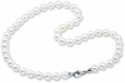 White & Black Sósvízi tenyésztett gyöngysor gyémánt zárral - akoya 8, 5-9mm - 45cm - AA+ (GY1113)