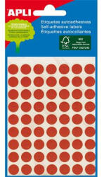 APLI Etikett, 8 mm kör, kézzel írható, színes, piros, 288 etikett/csomag