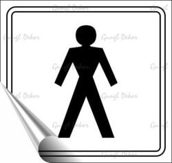  Információs matrica, 8, 7x8, 3 cm, toalett, férfi szimbólum, fehér/fekete