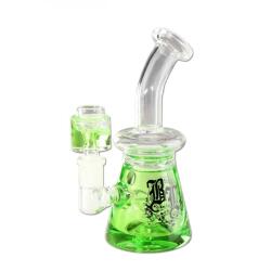 Black Leaf Bong sticla BL Bubbler cu Lichid pentru Congelator și Drum Perc verde 18cm