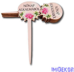  Díszes virágos beszúró 15x5cm 5db/csomag - Nőnap alkalmából