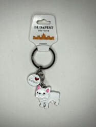  Budapesti Bulldog - fehér kutyus kulcstartó (JH901602)