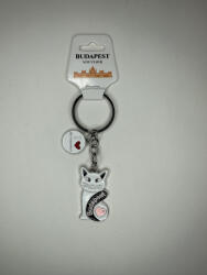 Budapesti Cica - fém kulcstartó szívecskével (JH901606)