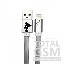  USB kábel Disney - Minnie Apple iPhone 5 / 5S / SE / 5C / 6 / 6S / 6 Plus / 6S Plus / 7 / 7 Plus / 8 / 8 Plus / X / XS / XS Max / XR / 11 / 11 Pro / 11 Pro Max lightning 8pin 1 méter ezüst