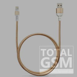 ADAM elements PeAk II 120B Apple iPhone 5 / 5S / SE / 5C / 6 / 6S / 6 Plus / 6S Plus / 7 / 7 Plus / 8 / 8 Plus / X / XS / XS Max / XR / 11 / 11 Pro / 11 Pro Max Lightning-USB adat- és töltőkábel MFi arany (1, 2 m)