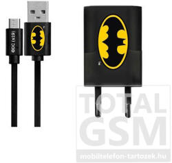  USB kábel DC - Batman 001 Type-C adatkábel hálózati töltővel 1m fekete 1A