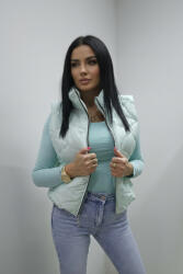 Norafashion Csinos steppelt cipzáras mellény (menta) (855072)