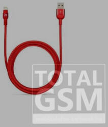 ADAM elements PeAk II C300B Apple iPhone 5 / 5S / SE / 5C / 6 / 6S / 6 Plus / 6S Plus / 7 / 7 Plus / 8 / 8 Plus / X / XS / XS Max / XR / 11 / 11 Pro / 11 Pro Max Lightning/USB-C adat- és töltőkábel MFi 300cm, piros