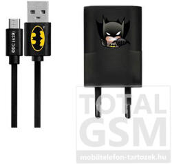  USB kábel DC - Batman 003 Type-C adatkábel hálózati töltővel 1m fekete 1A