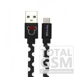  USB kábel Disney - Minnie micro usb adatkábel 1m fekete pöttyös
